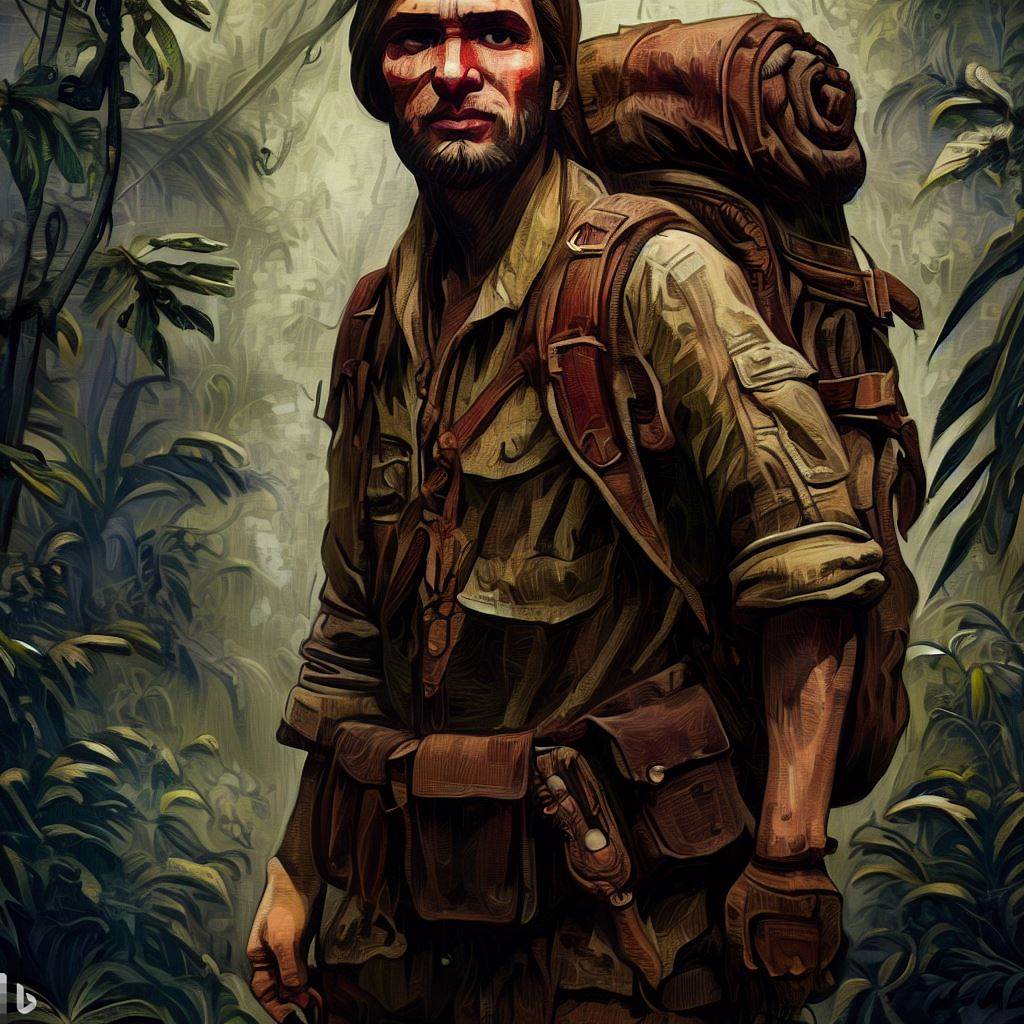 Rogue adventurer in dense jungle