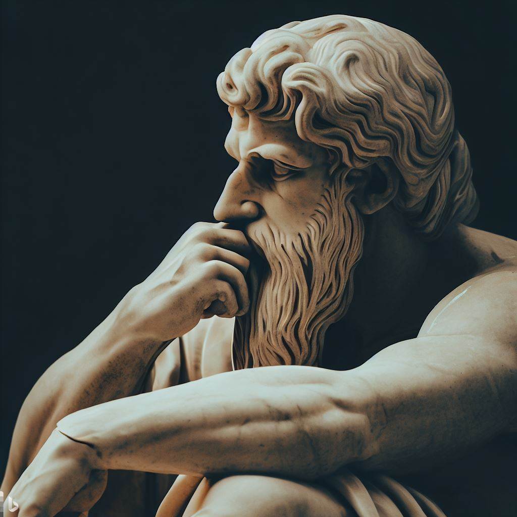 Timeless Contemplation: Socrates Envisioning the Future in Marble