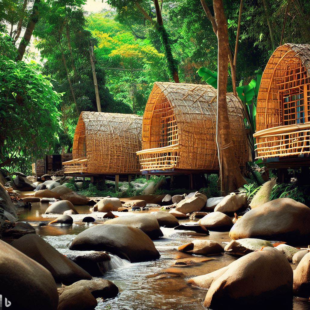 Bamboo House in forest
